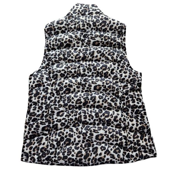 LOFT leopard print puffer vest size S - Picture 3 of 10